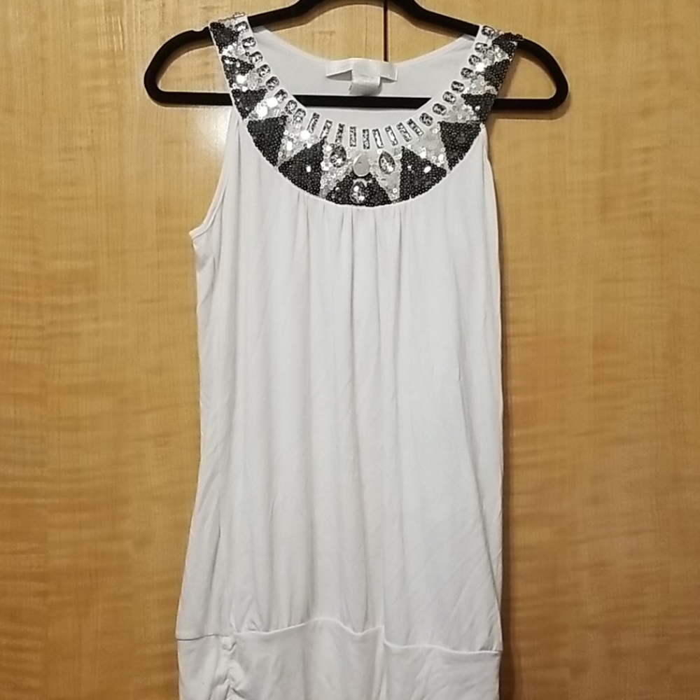 White shirt with fancy neckline